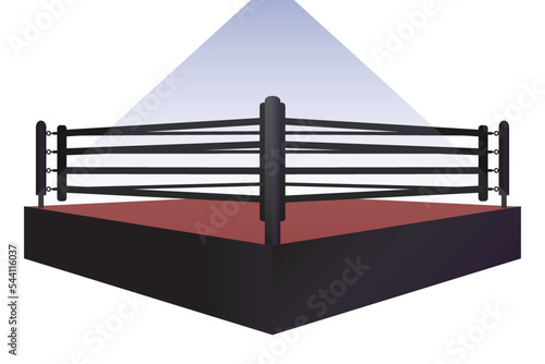 boxing ring arena design vector flat isolated illustration