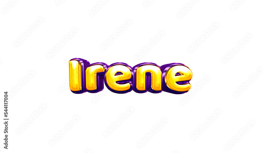 Irene girls name sticker colorful party balloon birthday helium air shiny yellow purple cutout Irene girls name sticker colorful party balloon birthday helium air shiny yellow purple cutout
