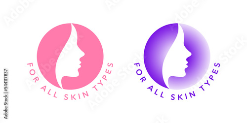 For all skin types vector icon badge logo