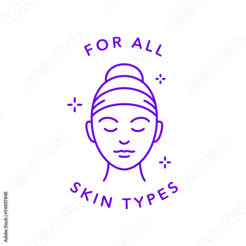For all skin types vector icon badge logo