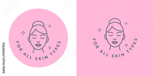 For all skin types vector icon badge logo