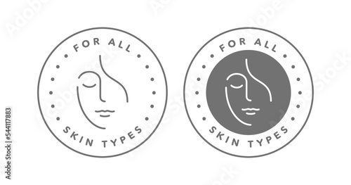For all skin types vector icon badge logo
