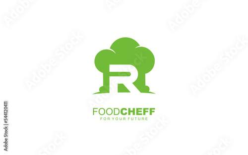 R logo COOKING for branding company. RESTAURANT template vector illustration for your brand.