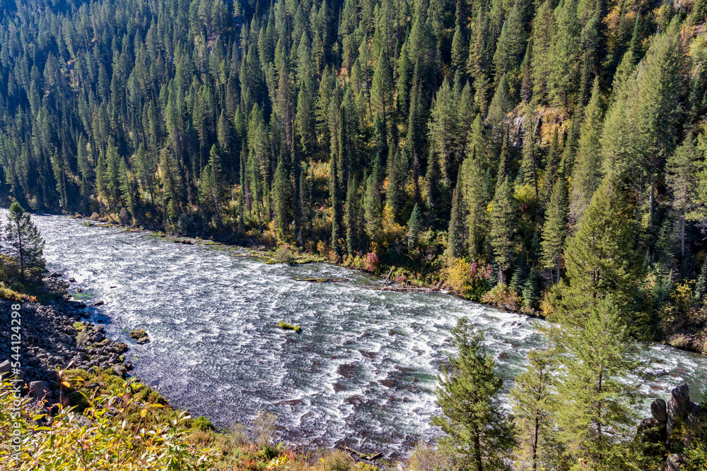 Mesa falls on Henrys Fork river. Idaho. USA Mesa falls on Henrys Fork river. Idaho. USA