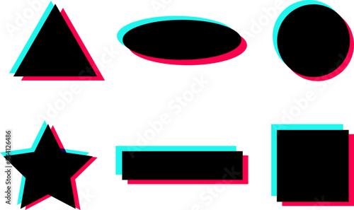 A set of colored blank messages, templates of different shapes for inscriptions