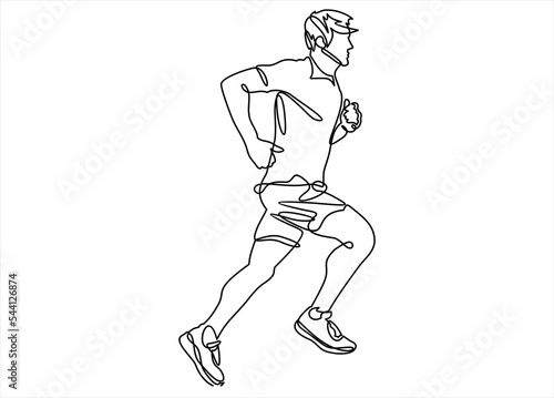 Running man, isolated illustration. Sport, athlete, run, decathlon