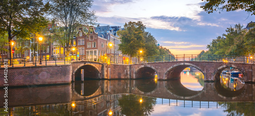 Photography Panoramic view of Amsterdam at dawn