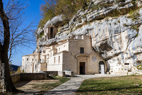 Hermitage of Santo Spirito in Majella in the Orfento valley. Majella national park. Abruzzo, Italy