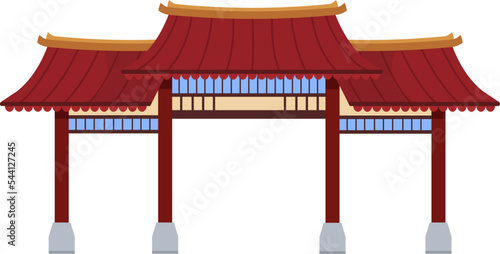 Asian traditional alcove building illustration