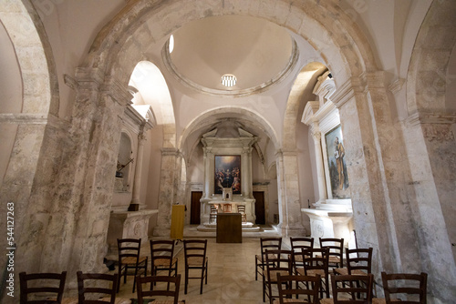 indoor of Hermitage of Santo Spirito in Maiella in the Orfento valley. Majella national park. Abruzzo, Italy photo