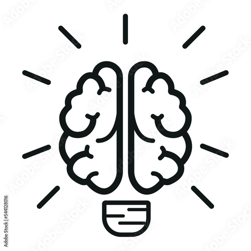 Icon in the form of a brilliant idea from the human brain. Vector illustration