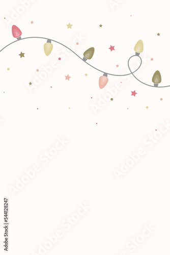 Hand drawn Christmas lights. Design of a background. Vector illustration