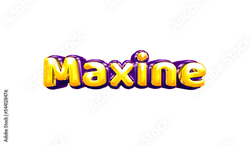 Maxine Maxine girls name sticker colorful party balloon birthday helium air shiny yellow purple cutout photo