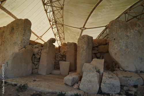 malta megalitic temple archeological site photo