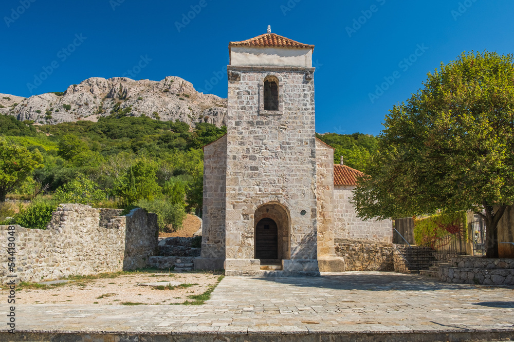 Historic site and church in Jurndvor near Baska Island of Krk Croatia