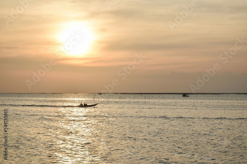 landscape of sea in sunset in Thailand 