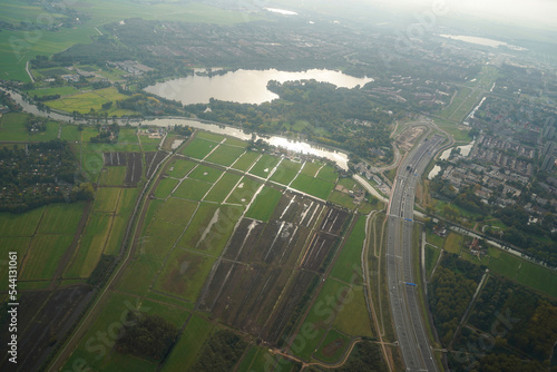 Photography amsterdam channels aerial panorama landscape while landing