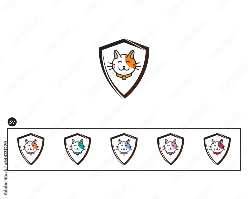 Cute Cat head linear symbol premium icon, Smiley cat emotions icon, Premium Quality Kitten Element In Trendy Style, Vector of cat face icon Black and White Logo, Sign, Design Vector Illustration