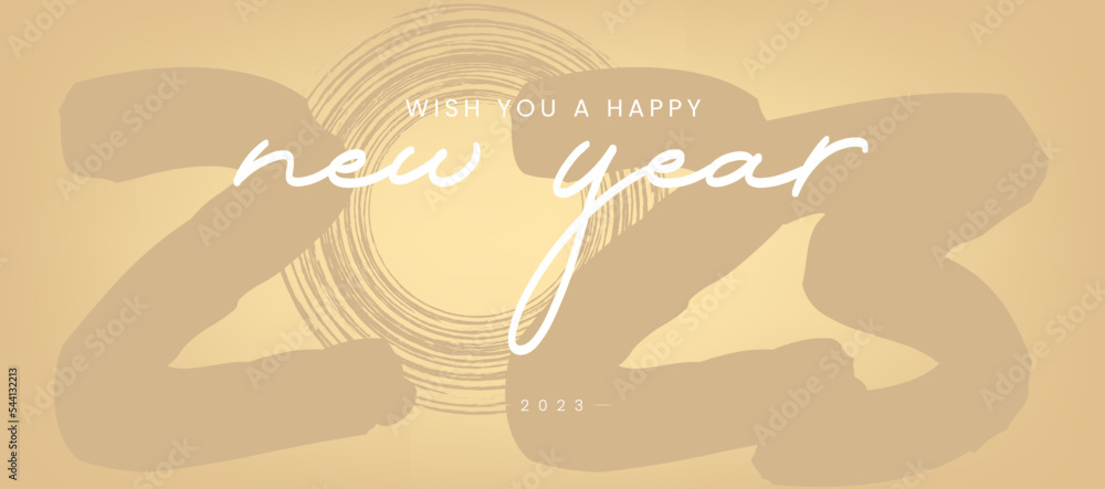 We wish you a Happy New Year 2023 concept of poster design in vector design. A happy new year texts on pastel color.