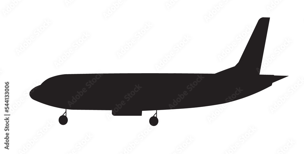 Fototapeta premium airplane silhouette vector illustration isolated on white background