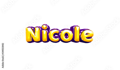 Photos Nicole girls name sticker colorful party balloon birthday helium air shiny yello