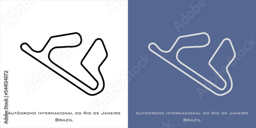 Autodromo Internacional do Rio de Janeiro Circuit for grand prix race tracks with white and blue background