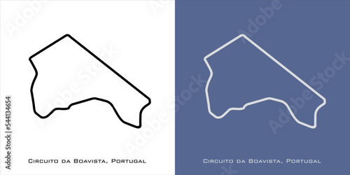Circuito da Boavista Circuit for grand prix race tracks with white and blue background Porto Portugal 
