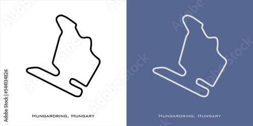 Hungaroring Circuit Budapest Hungary for grand prix race tracks with white and blue background