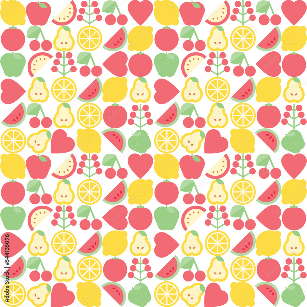 Large vector pattern with fruits and berries
