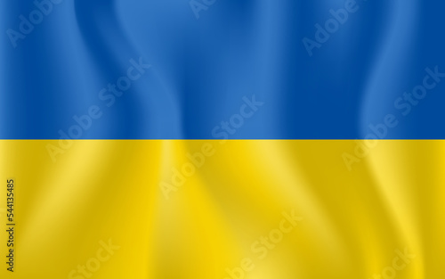 Realistic Ukraine National Flag