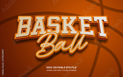 Basketball 3D editable text style effect