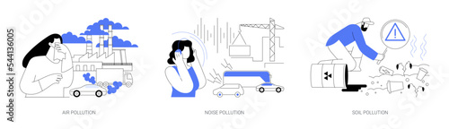 Ecological problem abstract concept vector illustrations.