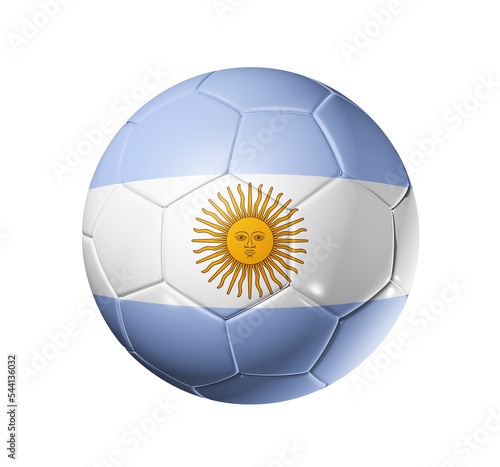 Soccer football ball with Argentina flag