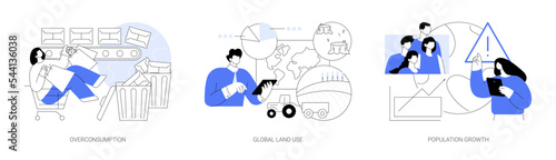Global environmental data abstract concept vector illustrations.