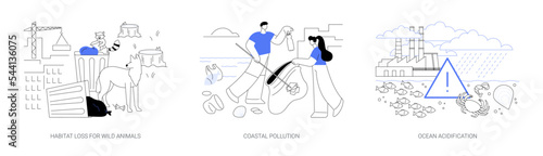 Environmental change abstract concept vector illustrations. photo