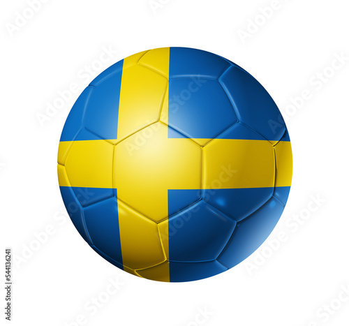 Soccer football ball with Sweden flag