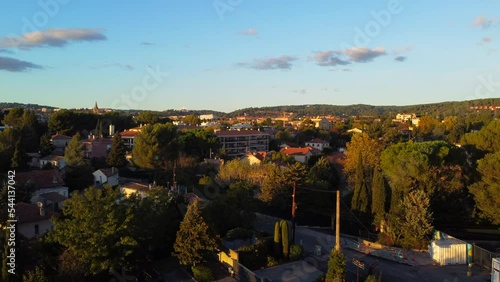 Drone Footage Of Quiet Suburban Neighbourhood in Aix en Provence