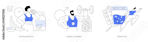 Sports supplements abstract concept vector illustrations.