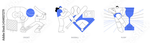 Team sport abstract concept vector illustrations.