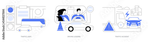 Driving license abstract concept vector illustrations.