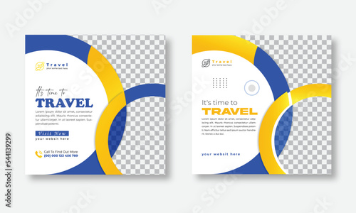 travel social media post template or explore the world banner design photo