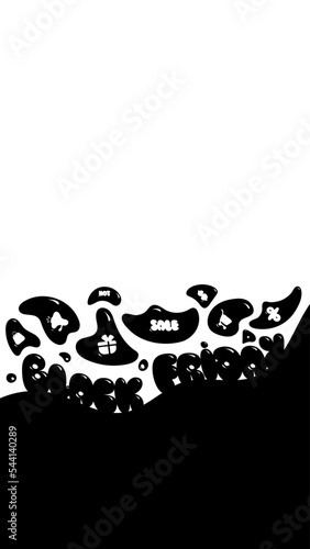 Black Friday Sale Vector Vertical Banner With Abstract Elements. Perfect for Social Media, Web Sites, Printed Materials, etc.