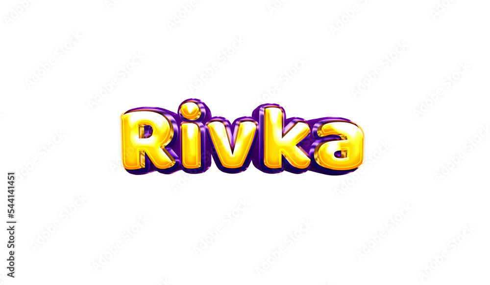Rivka girls name sticker colorful party balloon birthday helium air shiny yellow purple cutout Rivka girls name sticker colorful party balloon birthday helium air shiny yellow purple cutout
