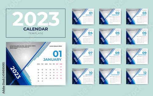 CALENDAR DESIGN 2023, 2023 CALENDAR TEMPLATE, 12 PAGES CALENDAR DESIGN 2023, DESK CALENDAR DESIGN 2023