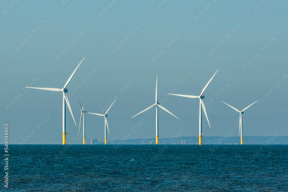 View of the Offshore wind power systems off the western coast of Taiwan.
Offshore wind power systems in Taiwan. - obrazy, fototapety, plakaty 