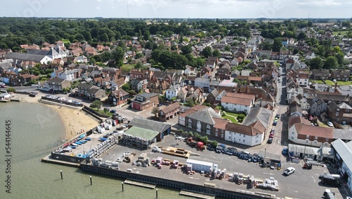 Photo Manningtree Town in Essex on river Stour UK drone aerial view