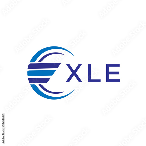 XLE letter logo. XLE blue image on white background. XLE vector logo design for entrepreneur and business. XLE best icon. photo