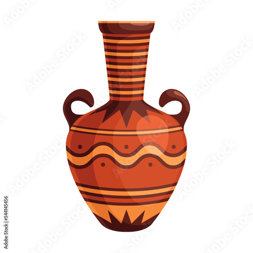 Greek pot. Greece amphorae, jugs, urns, oil jars pottery objects cartoon design. Flat vector illustration