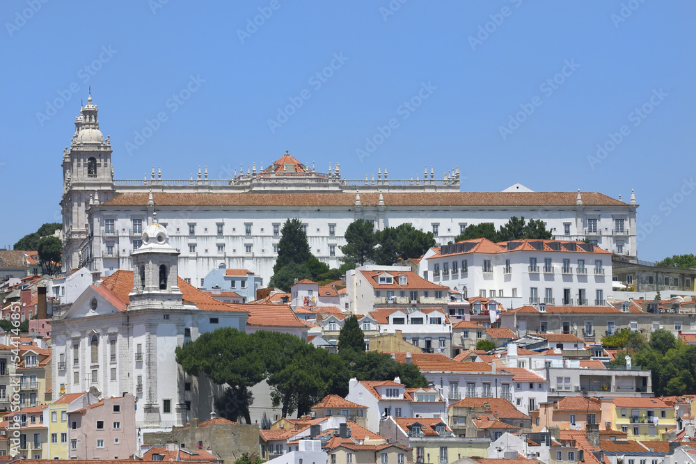 View< over the Monastery of Sao Vincente de Fora from Tagus River, Alfama, Lisbon, Portugal