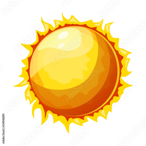 Colorful planets of solar system flat picture for web design. Cartoon Sun isolated vector illustration. Galaxy and astronomy concept